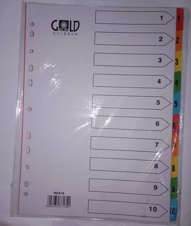 فواصل كرتون 10 لون gold sun