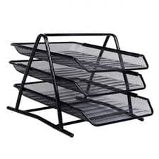 رف معاملات 3 طبقة اسود شبك