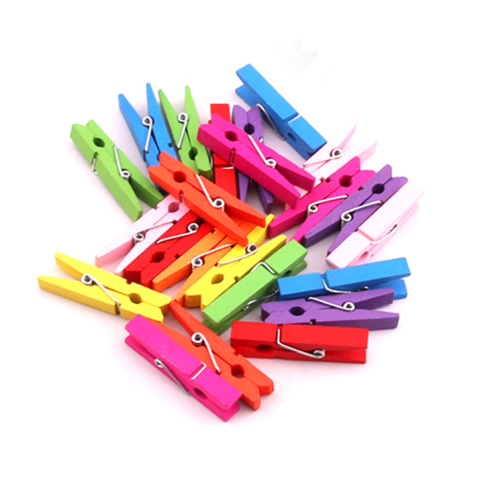 Colored small wooden tweezers